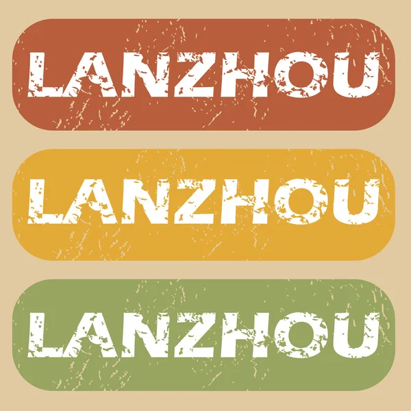 Ensemble de timbres Lanzhou vintage — Image vectorielle