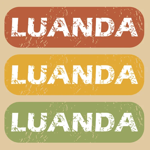 Set de sellos Luanda Vintage — Vector de stock