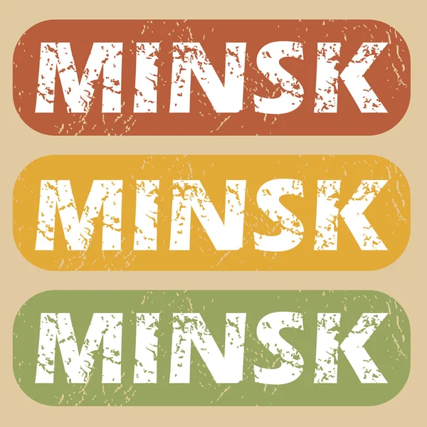 Set de sellos Vintage Minsk — Archivo Imágenes Vectoriales