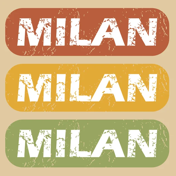 Vintage Milan stamp set — Stock Vector