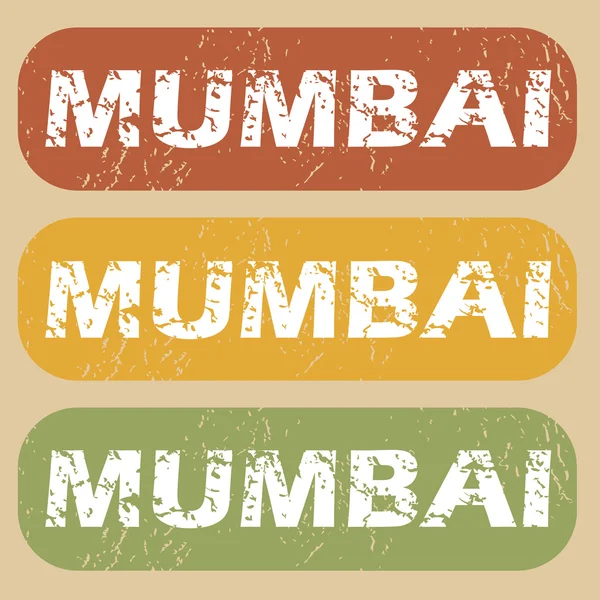 Set de timbre Vintage Mumbai — Vector de stoc