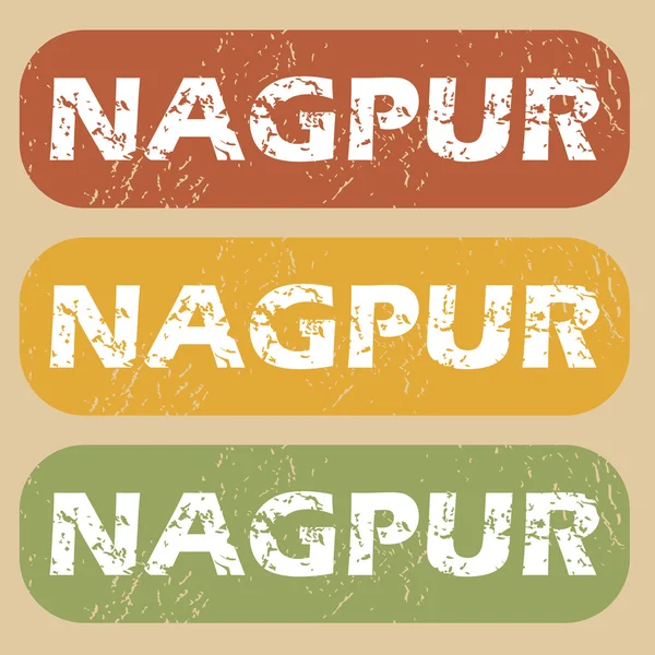 Set de timbre Vintage Nagpur — Vector de stoc