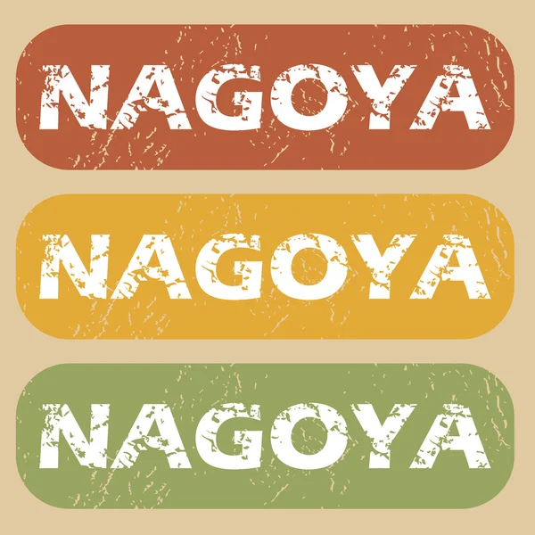 Set de sellos Vintage Nagoya — Archivo Imágenes Vectoriales