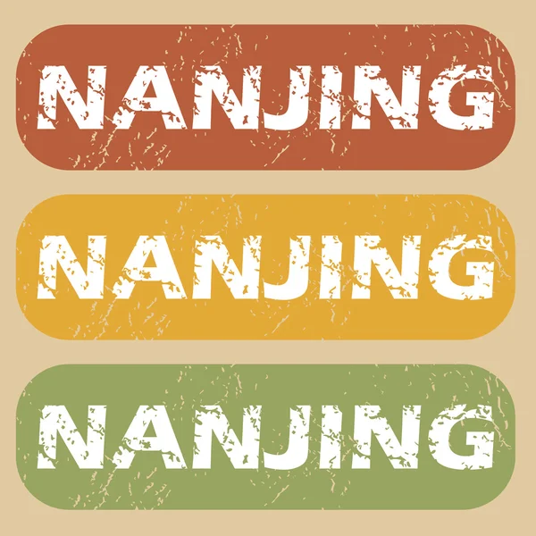 Conjunto de sello Vintage Nanjing — Archivo Imágenes Vectoriales