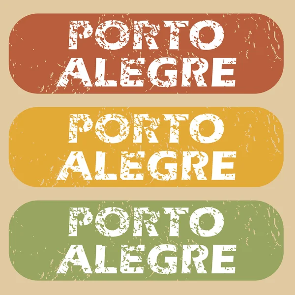 Set de sellos vintage Porto Alegre — Archivo Imágenes Vectoriales