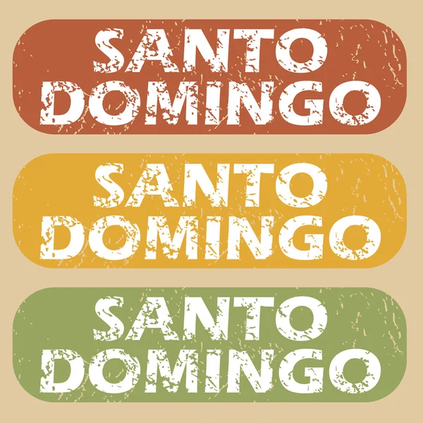 Set de sellos Santo Domingo Vintage — Archivo Imágenes Vectoriales