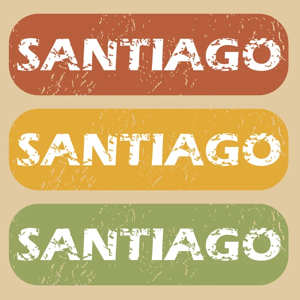 Set de sellos Vintage Santiago — Vector de stock