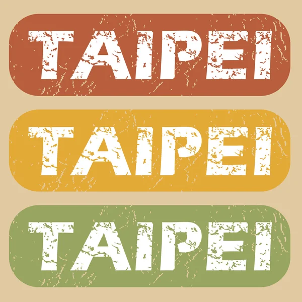 Ensemble de timbres Taipei vintage — Image vectorielle