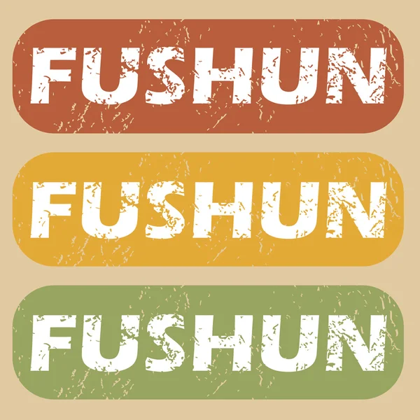 Conjunto de sello Vintage Fushun — Archivo Imágenes Vectoriales