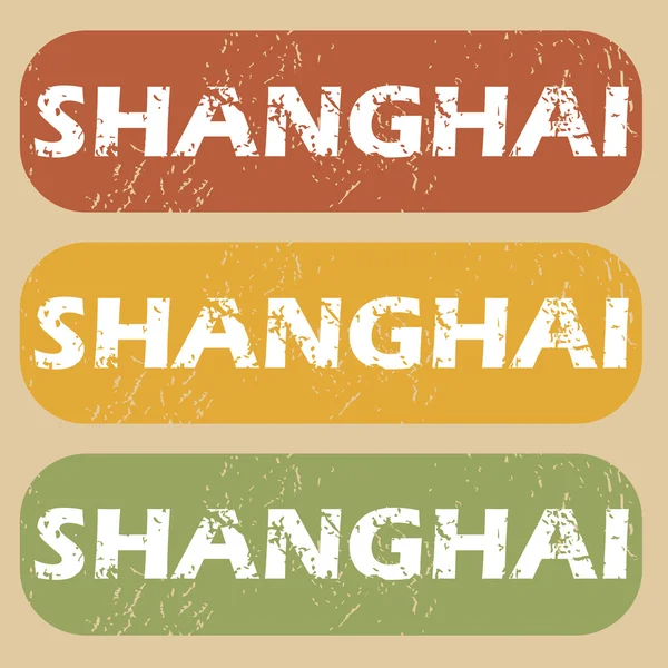 Vintage Shanghai stamp set — Stock Vector