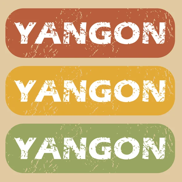 Conjunto de carimbo yangon vintage —  Vetores de Stock