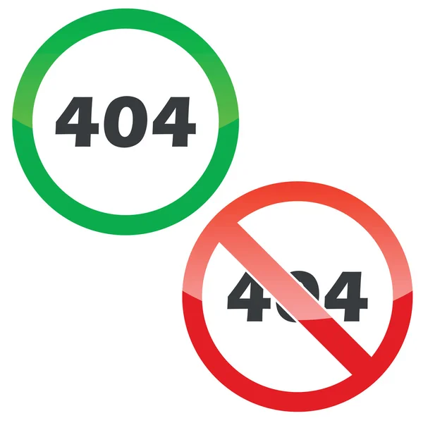 Error 404 permission signs set — Stock Vector