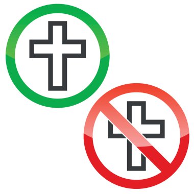 İzin işaretler kümesini cross Hıristiyan