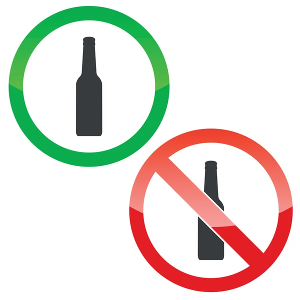 Alcohol permission signs set — Stock Vector