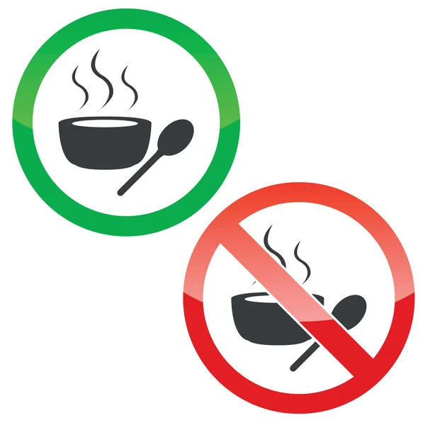 Hot soup permission signs set — Stock Vector
