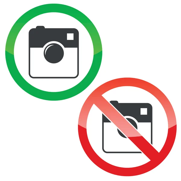 Quadrato fotocamera segni di autorizzazione impostato — Vettoriale Stock