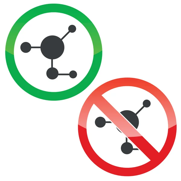 Ensemble de panneaux d'autorisation de molécules — Image vectorielle