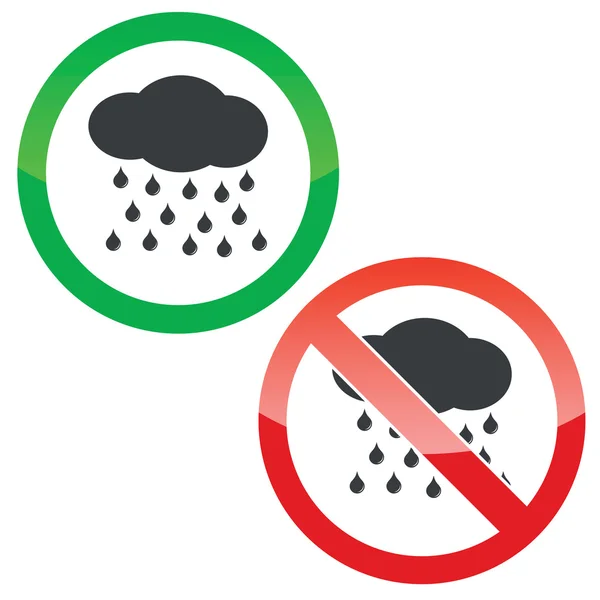 Rain permission signs set — Stock Vector