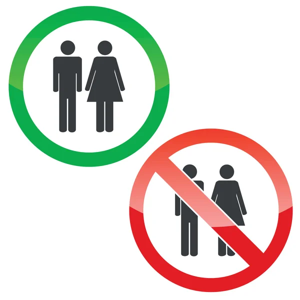 Homme femme permission signes ensemble — Image vectorielle