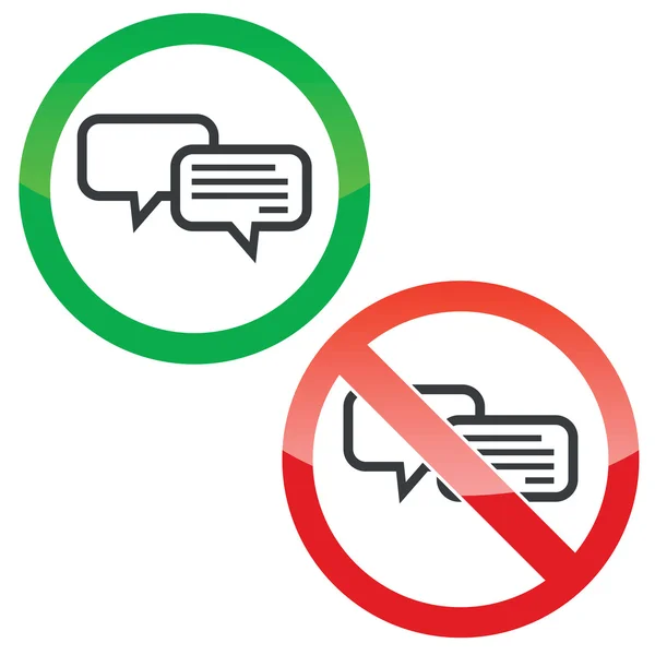 Chatting permission signs set — Stock Vector