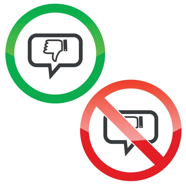 Refuser les signes d'autorisation de message — Image vectorielle