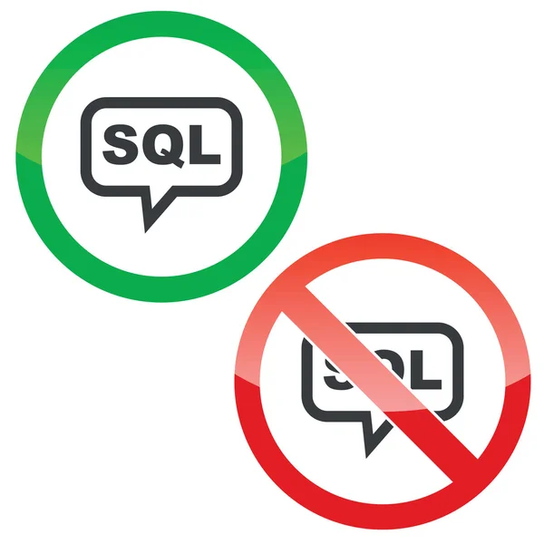 Sql メッセージ アクセス許可標識 — ストックベクタ