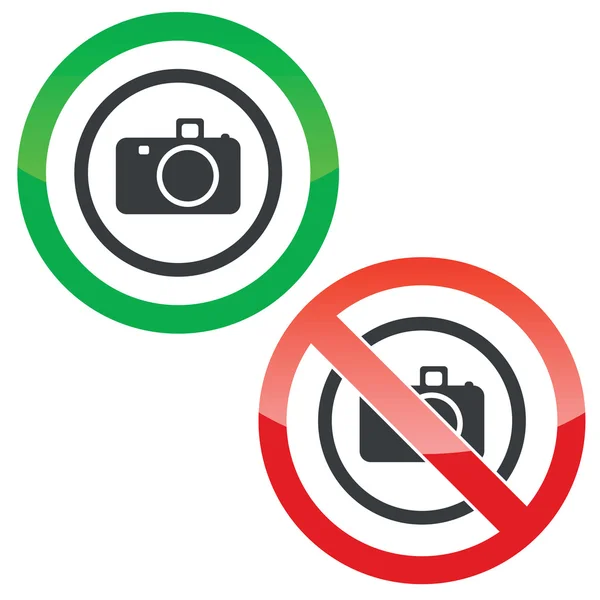 Segni di autorizzazione fotocamera — Vettoriale Stock
