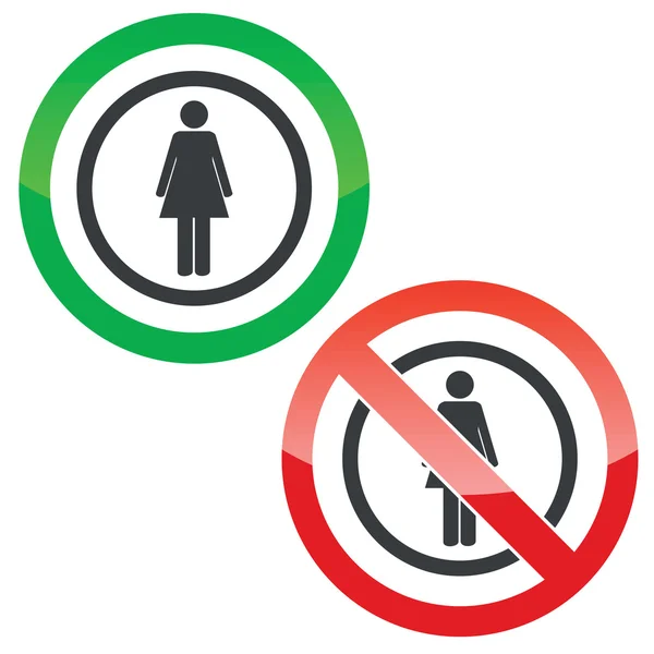 女性の許可標識 — ストックベクタ
