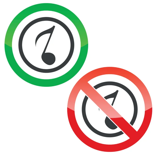 Music permission signs 3 — Stock Vector