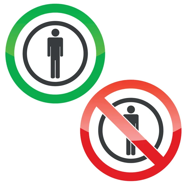 Man permission signs — Stock Vector