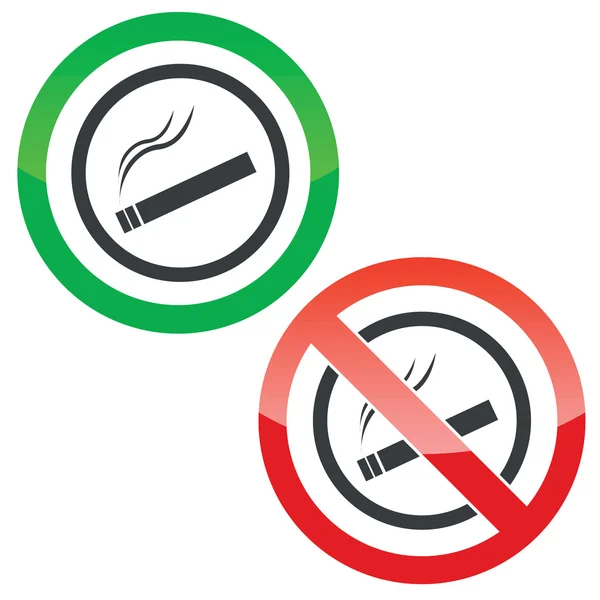 Sinais de permissão para fumar — Vetor de Stock