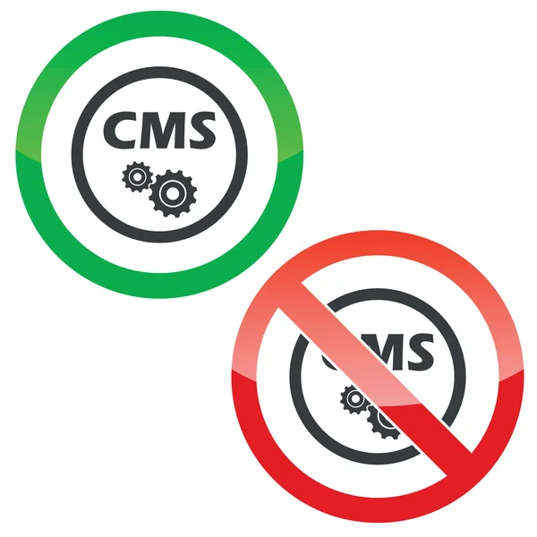 Segni di autorizzazione impostazioni CMS — Vettoriale Stock