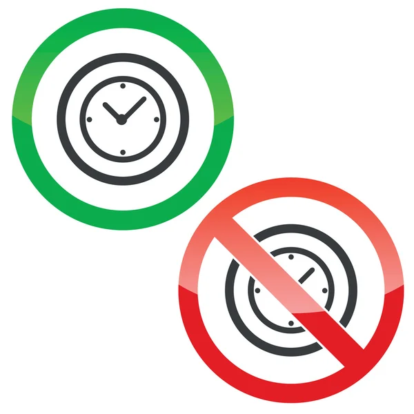 Horloge signes d'autorisation — Image vectorielle