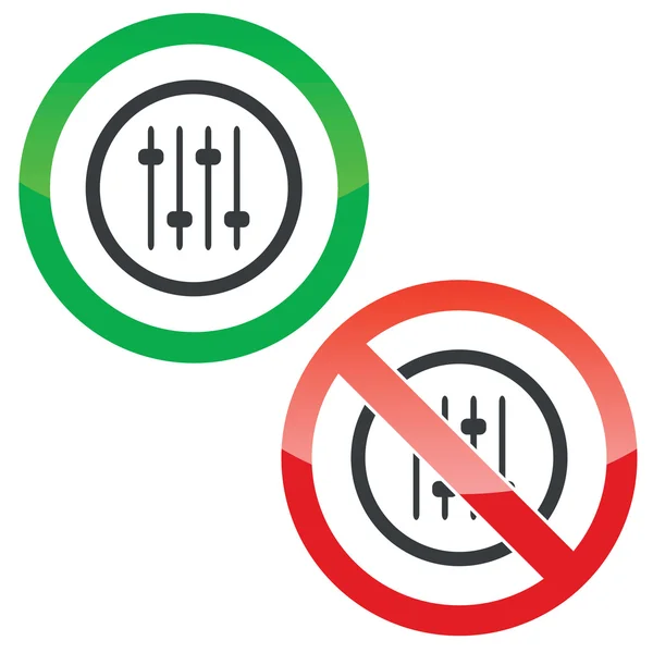 Faders permiso signos — Archivo Imágenes Vectoriales