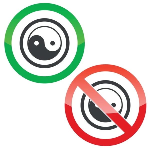 Ying Yang signes de permission — Image vectorielle