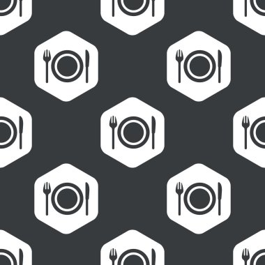 Siyah altıgen sofra desen