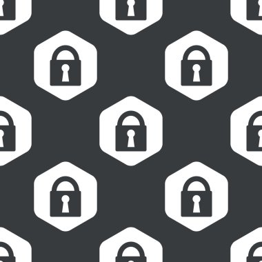 Siyah altıgen kilitli desen