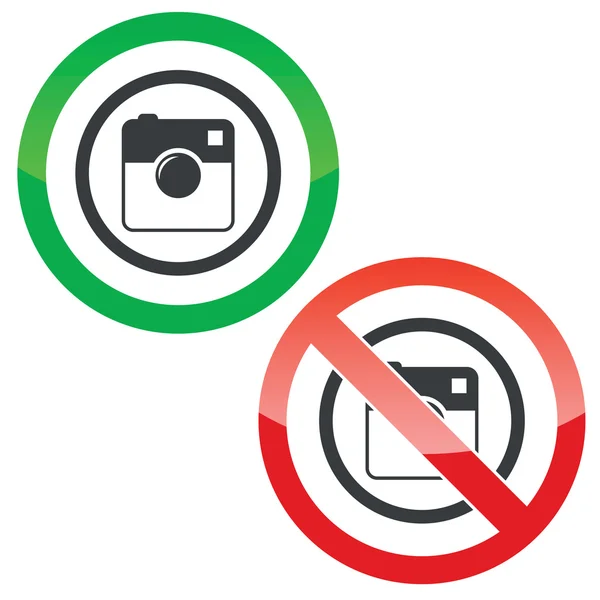 Quadrato fotocamera segni di autorizzazione — Vettoriale Stock