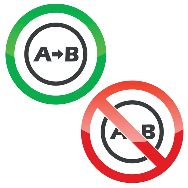 A bis b Erlaubnis Zeichen — Stockvektor