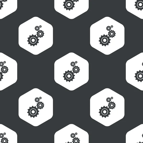 Black hexagon gears pattern — Stock Vector