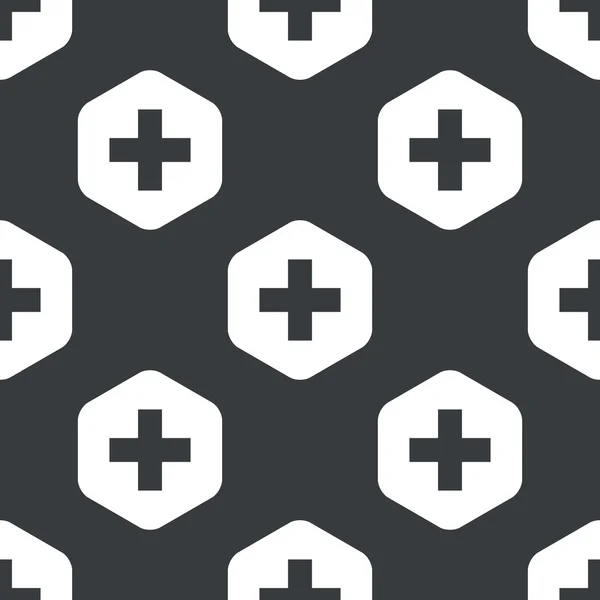 Zwarte zeshoek plus patroon — Stockvector