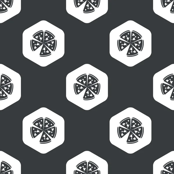 Svart hexagon pizza mönster — Stock vektor