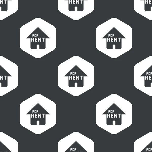 Black hexagon house rent pattern — Stock Vector