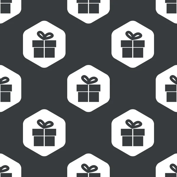 Black hexagon gift pattern — Stock Vector