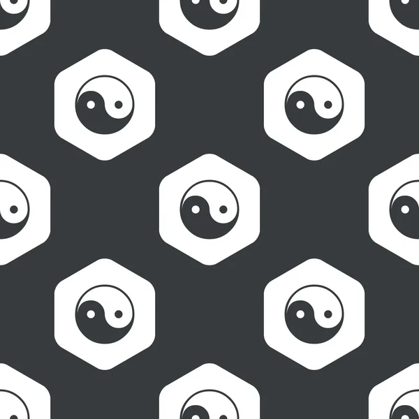 Hexágono negro ying yang patrón — Archivo Imágenes Vectoriales