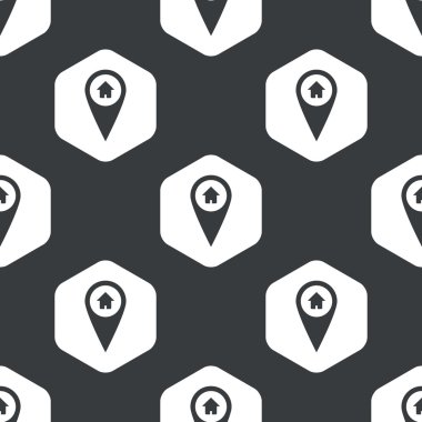 Siyah altıgen ev işaretçi desen