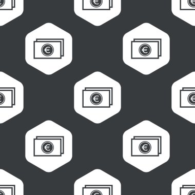 Siyah altıgen euro banknot desen