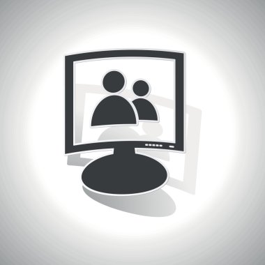 Kişiler monitör simgesini kavisli