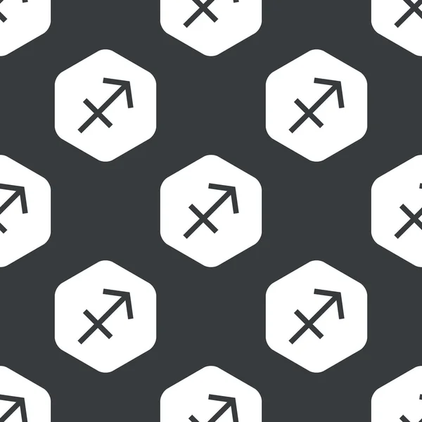 Hexagone noir motif Sagittaire — Image vectorielle