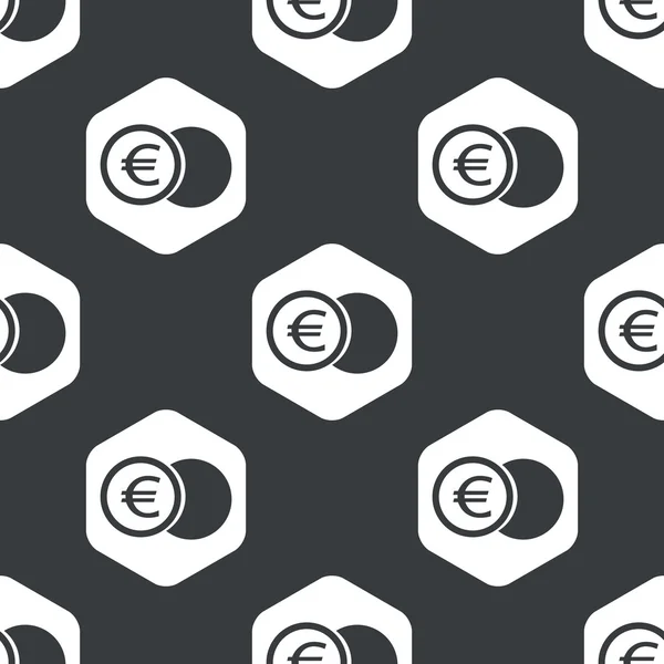 Чорний шестикутник євро монета візерунок — стоковий вектор